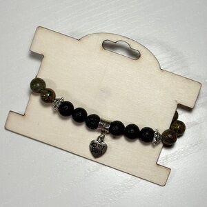 Handmade natural gemstone and seed beads bracelet